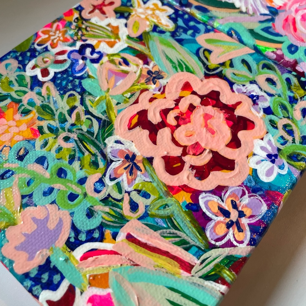 SOLD Original Art - Acrylic Contemporary Painting, Flowers, Garden/Surf Vibes - Picture 6 of 13